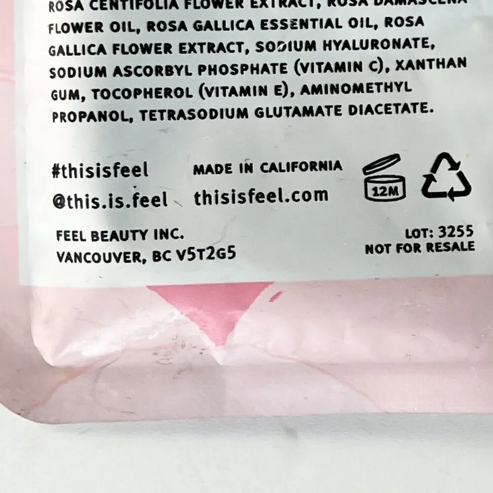 Feel Harmony Rose Petal Facial Mask Concentrate Toning Gel 1ct 1oz 28.4g New